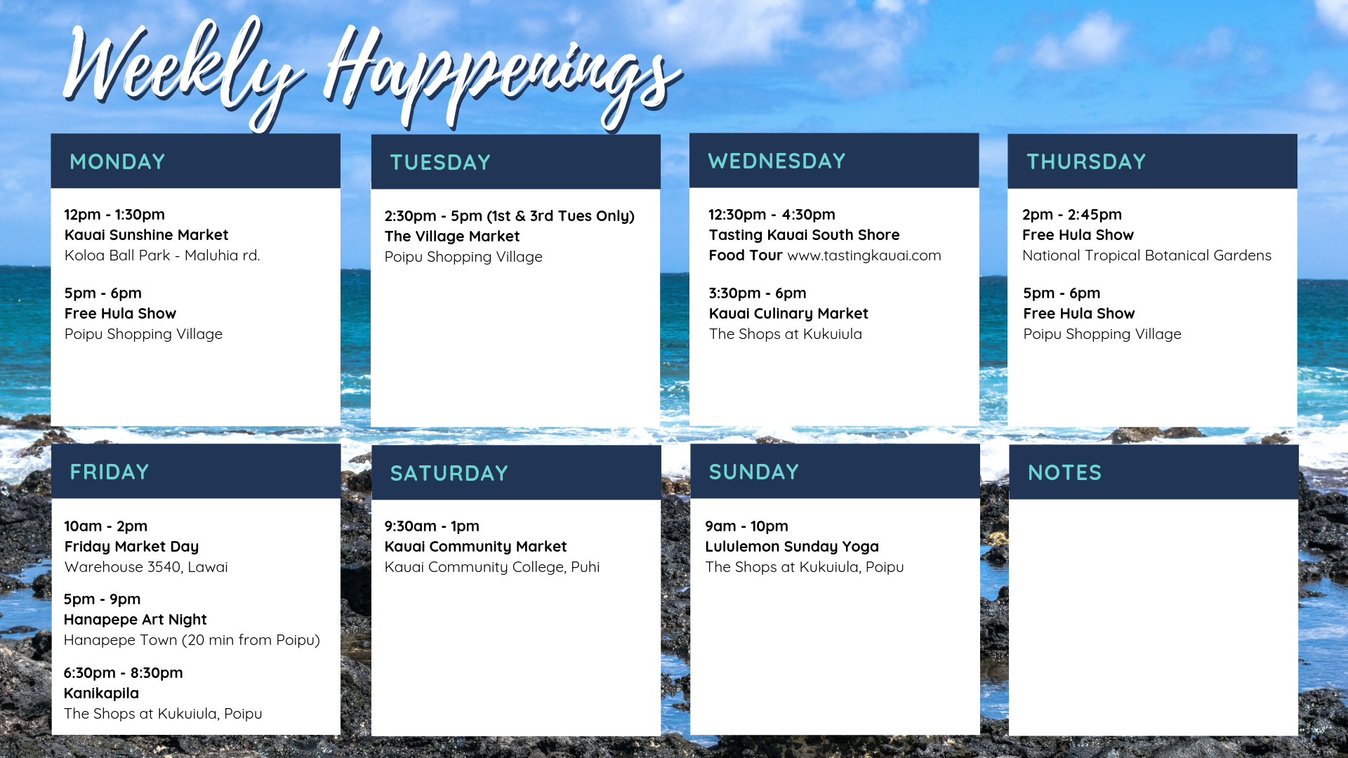 Weekly Kauai Happenings