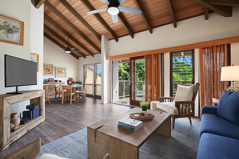 living room of kauai vacation rental from suite paradise 