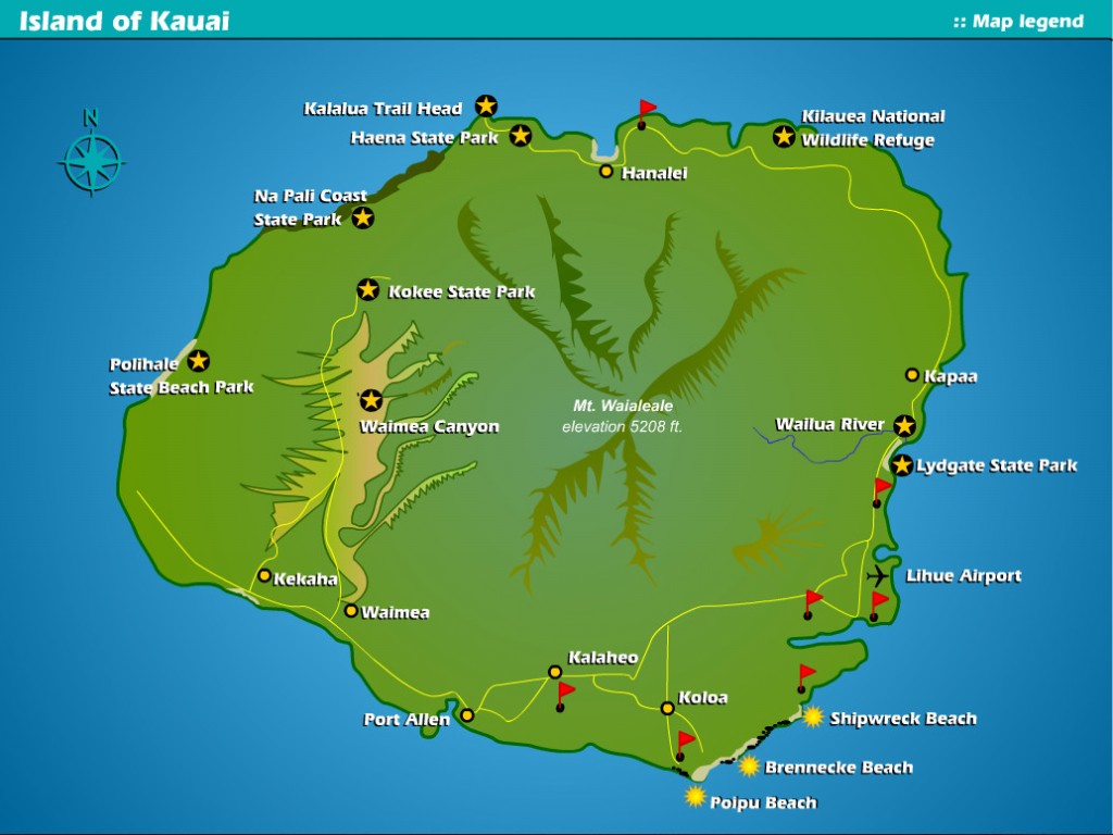 South Kauai Map - Poipu Beach & Poipu Kai Resort  Suite Paradise