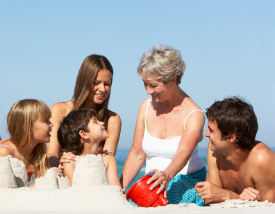 Family on Poipu Beach