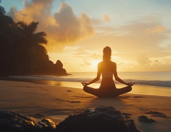 yoga on a beach