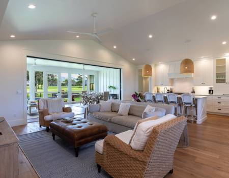 living room of newly renovated Kauai vacation rental