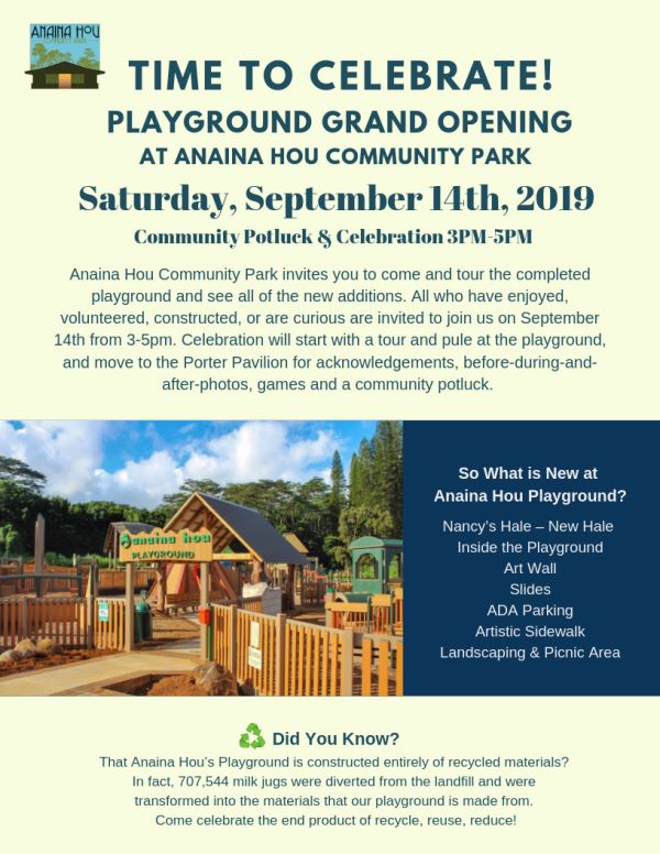 Anaina Hou Community Park Playground Grand Opening