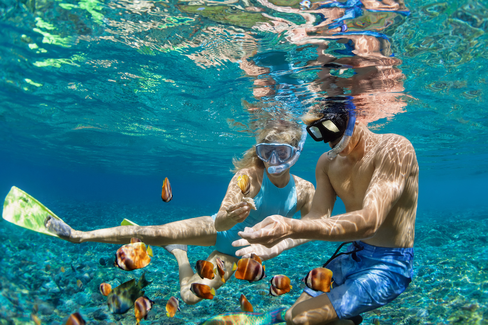 couple snorkeling