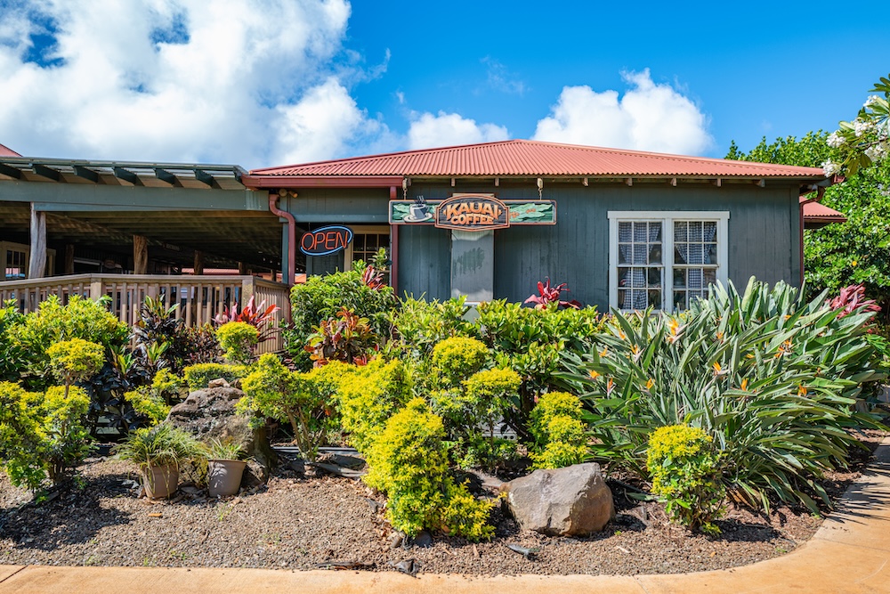 exterior of Kauai Coffee on Kauai island