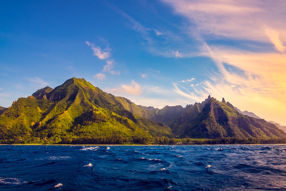 na pali coast view from a sunset sail