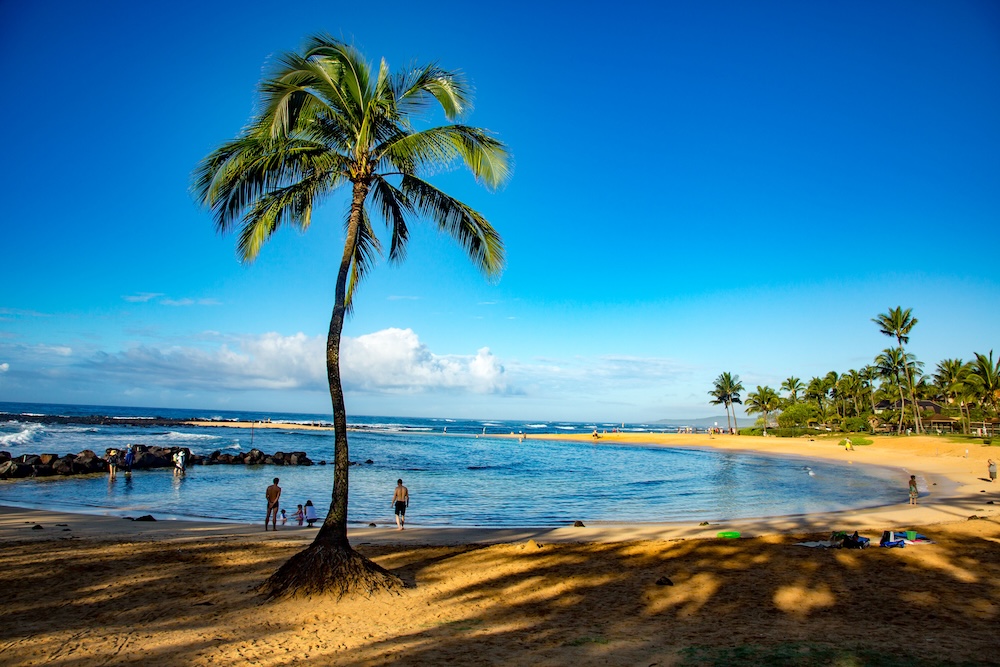 Lagoon area at Poipu Beach